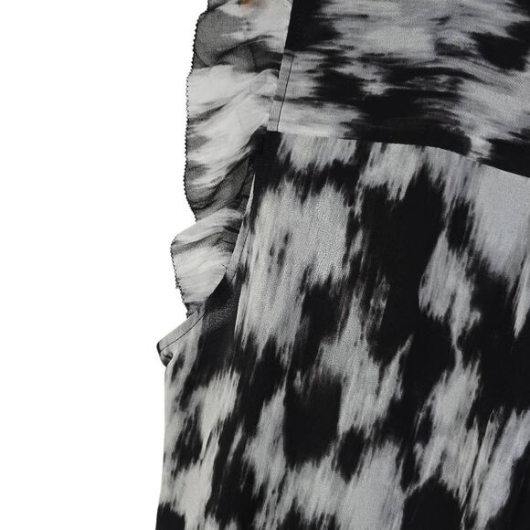 Calvin Klein Black and White Patterned Blouse - Picture 4 of 7